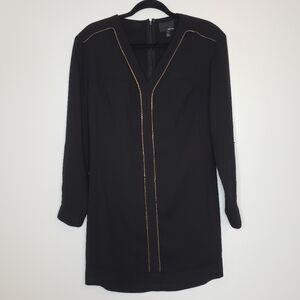 Anthropologie Greylin Black Dress with Gold Detailing